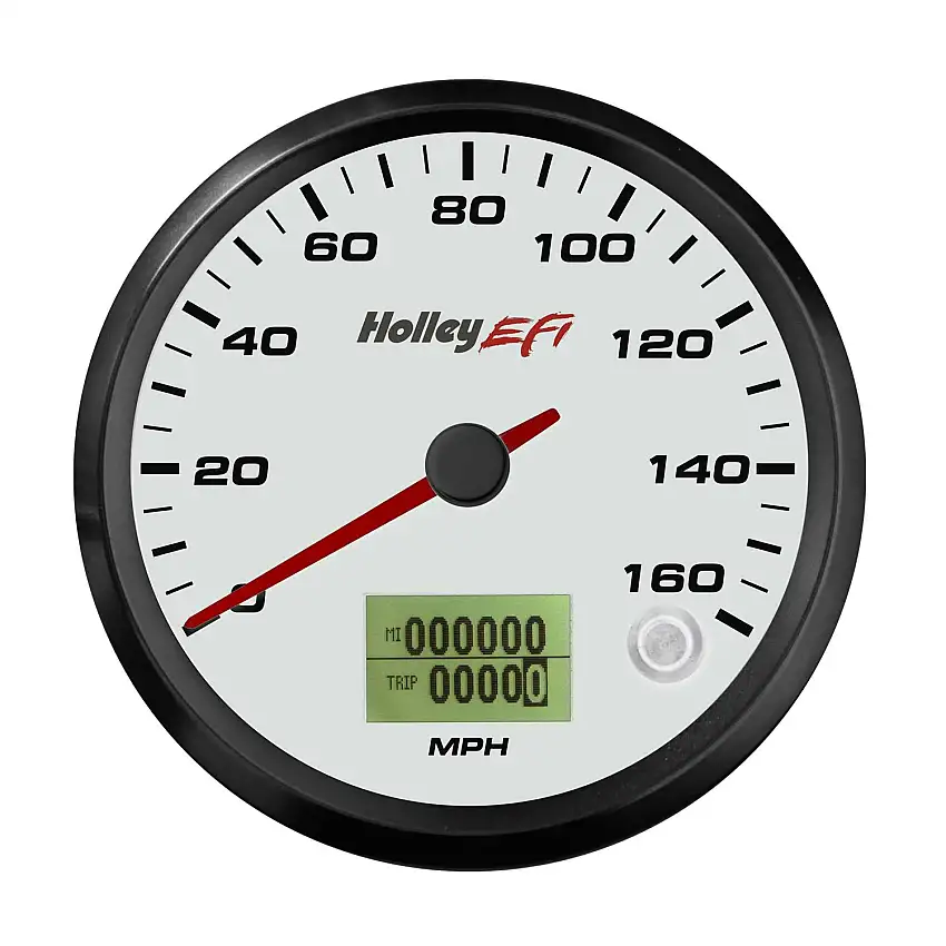 Holley EFI 553-122W 3-3/8 SPEEDOMETER, 0-160 MPH, CAN, WHITE