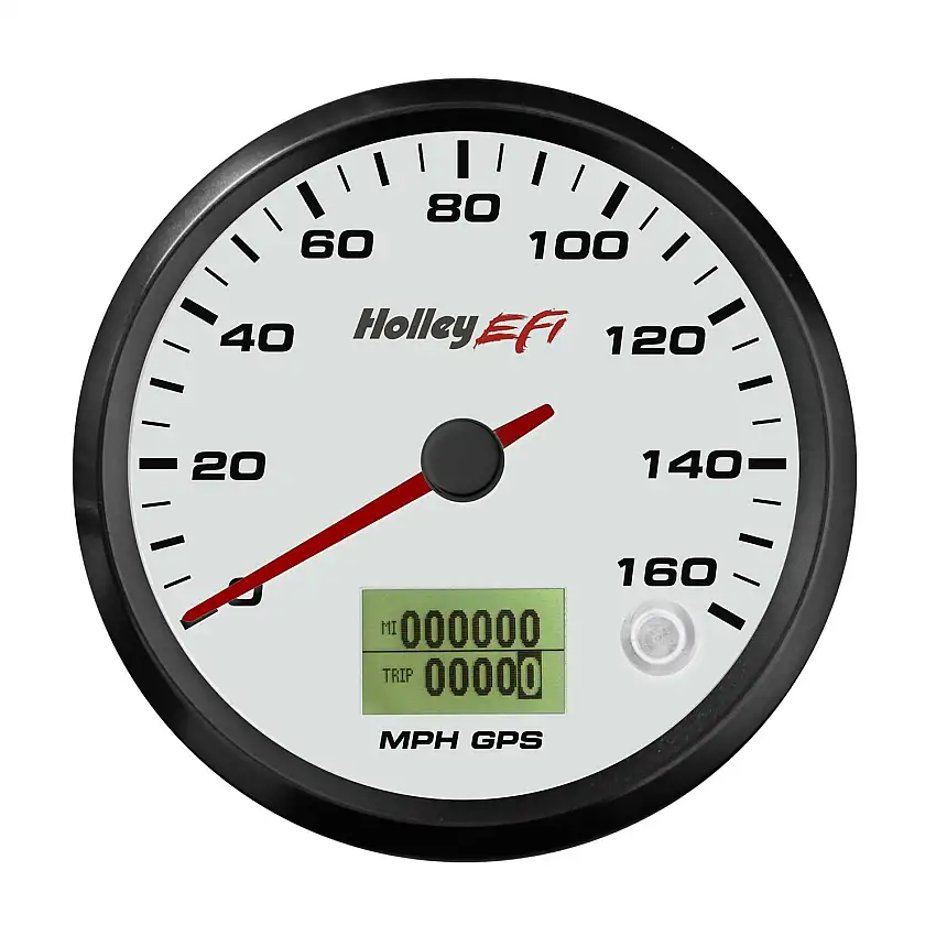 Holley EFI 553-123W 3-3/8 SPEEDOMETER, 0-160 MPH, GPS, WHITE