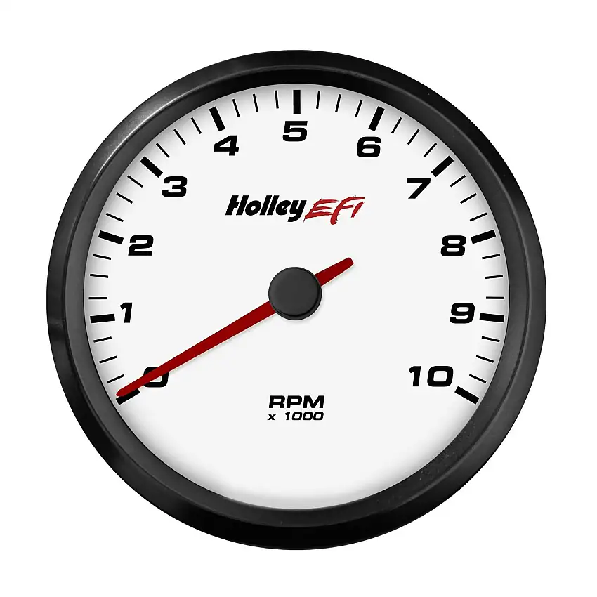 Holley EFI 553-124W 3-3/8 TACHOMETER, 0-10K RPM, CAN, WHITE
