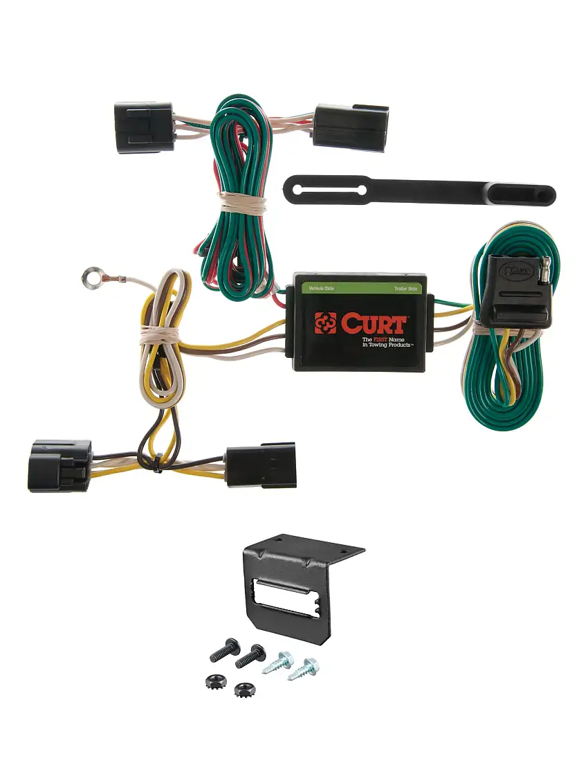 01-03 ISUZU Rodeo Sport With under-vehicle spare CURT 4-flat Plug and Play Trailer Wiring