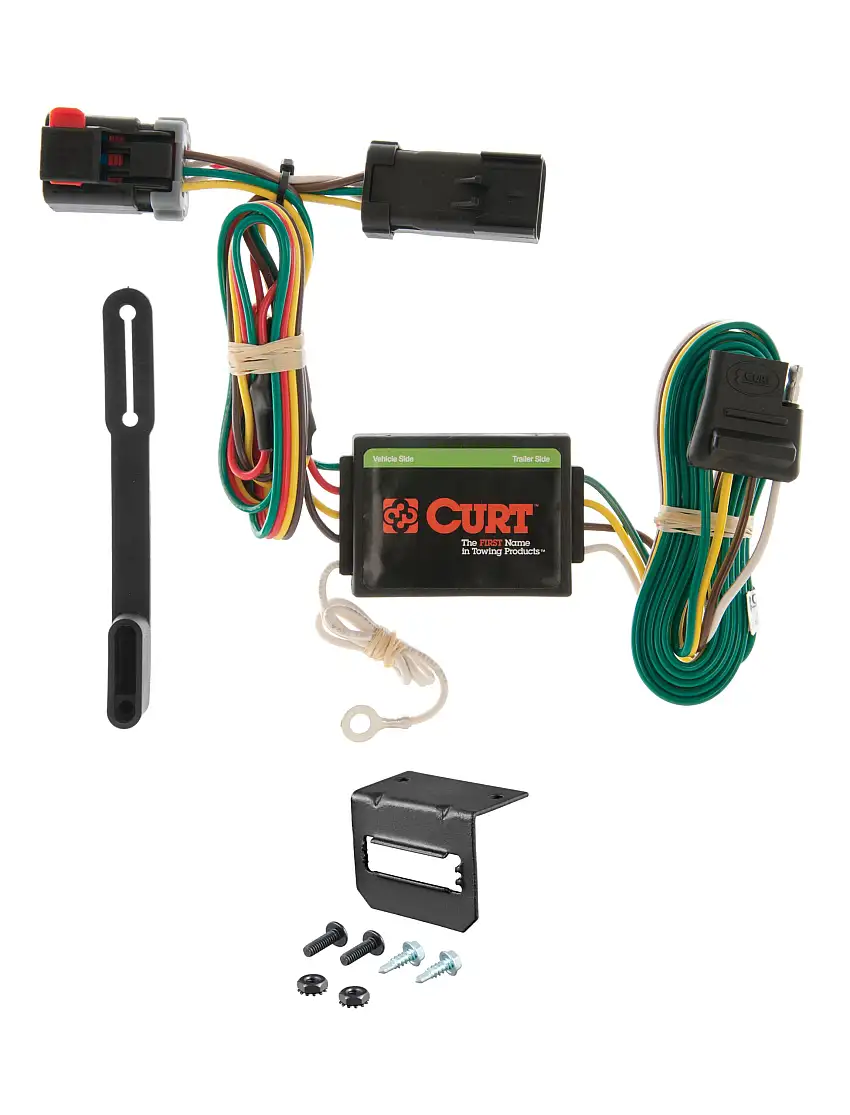 01-03 Dodge Grand Caravan With Stow 'n Go CURT 4-flat Plug and Play Trailer Wiring