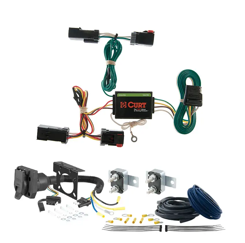 01 - 03 Dodge Van (full size) Excluding factory step bumper CURT Trailer Brake Controller 7-Way Upgrade Kit 7WK774