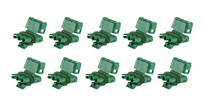 Holley EFI 570-312 WEATHER PACK, 3 CAVITY, TOWER, GREEN
