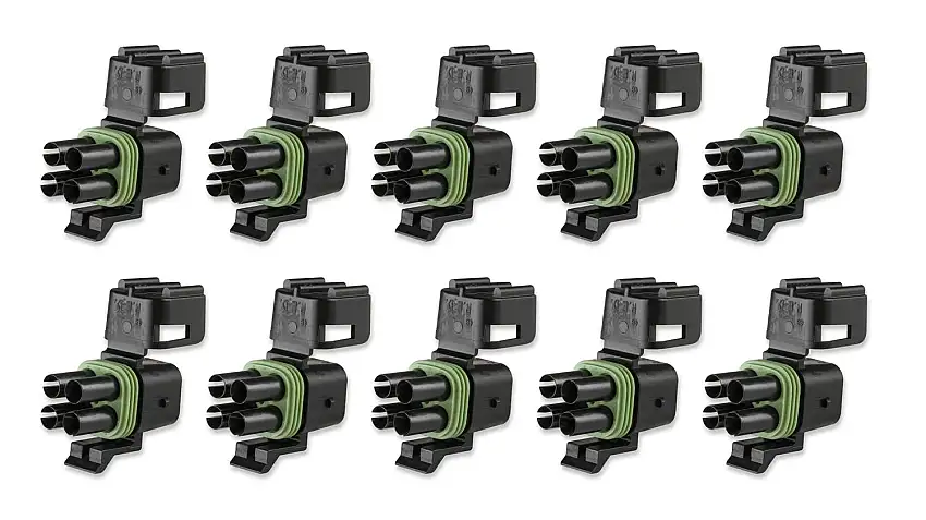Holley EFI 570-314 WEATHER PACK, 4 CAVITY, TOWER, BLACK