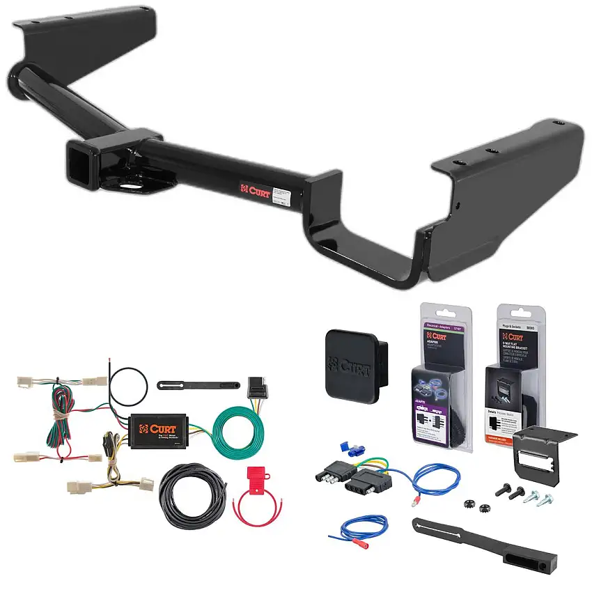 04 - 06 Lexus RX330 Curt 2" Class 3 Trailer Tow Hitch + 5-Flat Wiring Kit Tow Boat/Utility Trailer with Surge Brakes 13530