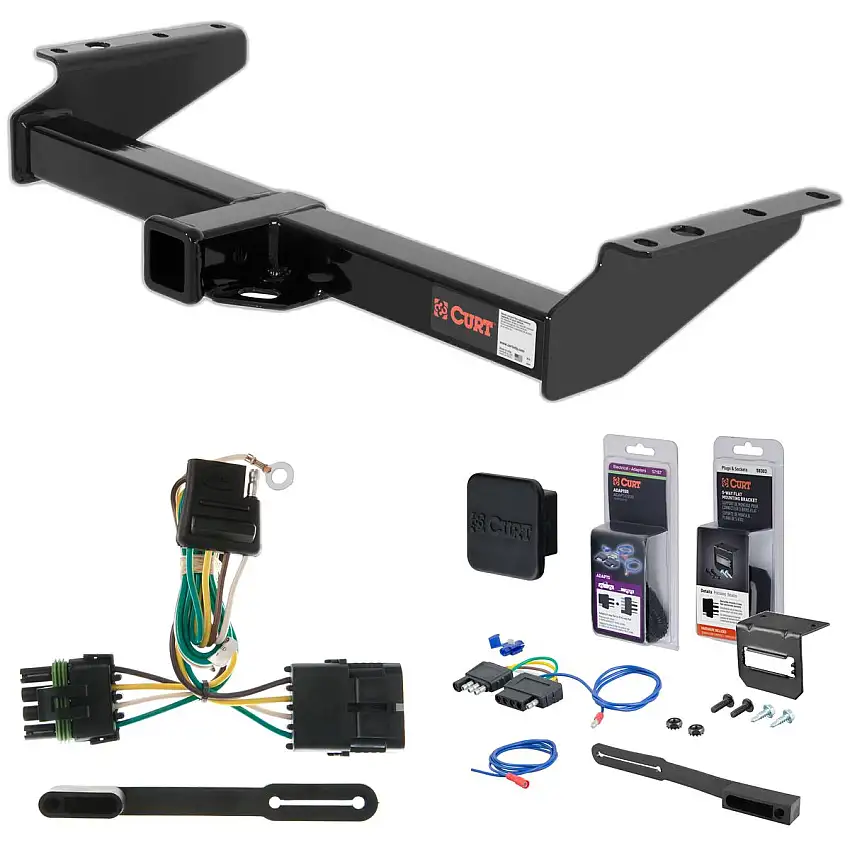 95 - 00 Chevrolet Tahoe Old body style, 5.7L or 6.5L Curt 2" Class 3 Trailer Tow Hitch + 5-Flat Wiring Kit Tow Boat/Utility Trailer with Surge Brakes 13029
