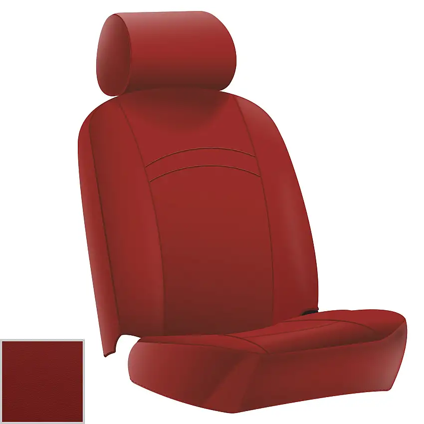 Red Leather Seat Covers by Moss Handcrafted Upholstery