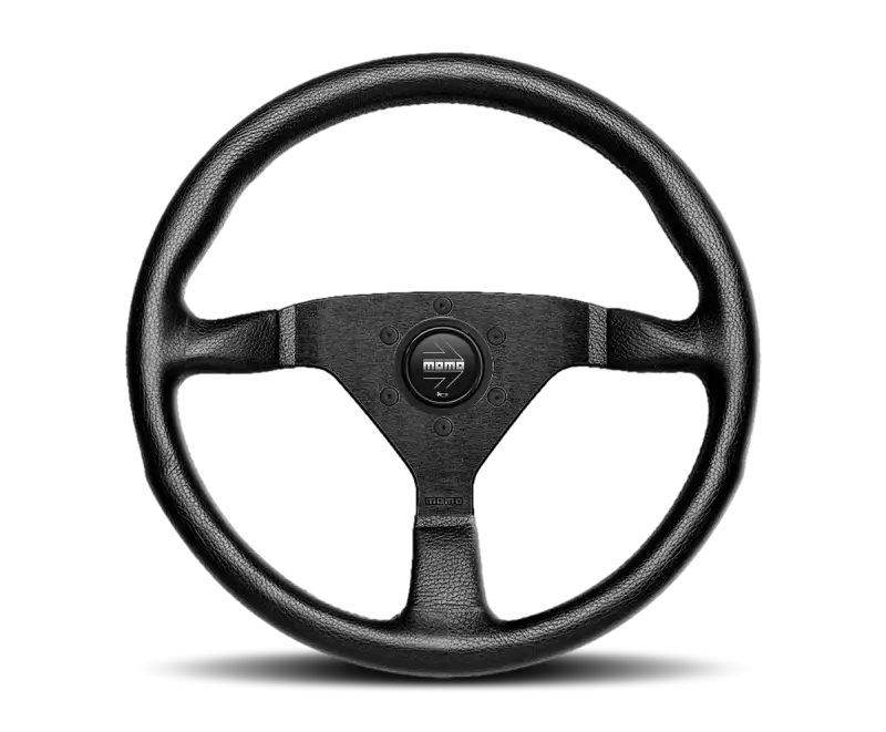 Momo Montecarlo Steering Wheel 320 mm - Black Leather/Red Stitch/Black Spokes