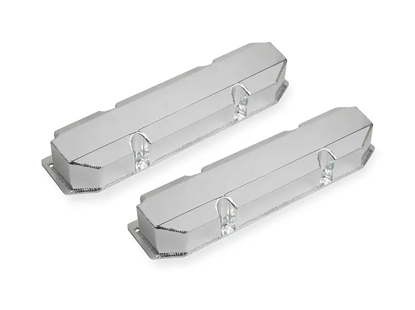 Mr. Gasket 6862G Mr. Gasket Fabricated Aluminum Valve Covers - Silver Finish