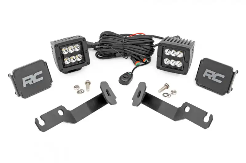 2005-2015 Toyota Tacoma Rough Country Low-Profile LED Ditch Light Kit with Spot Beam | Part# 71087