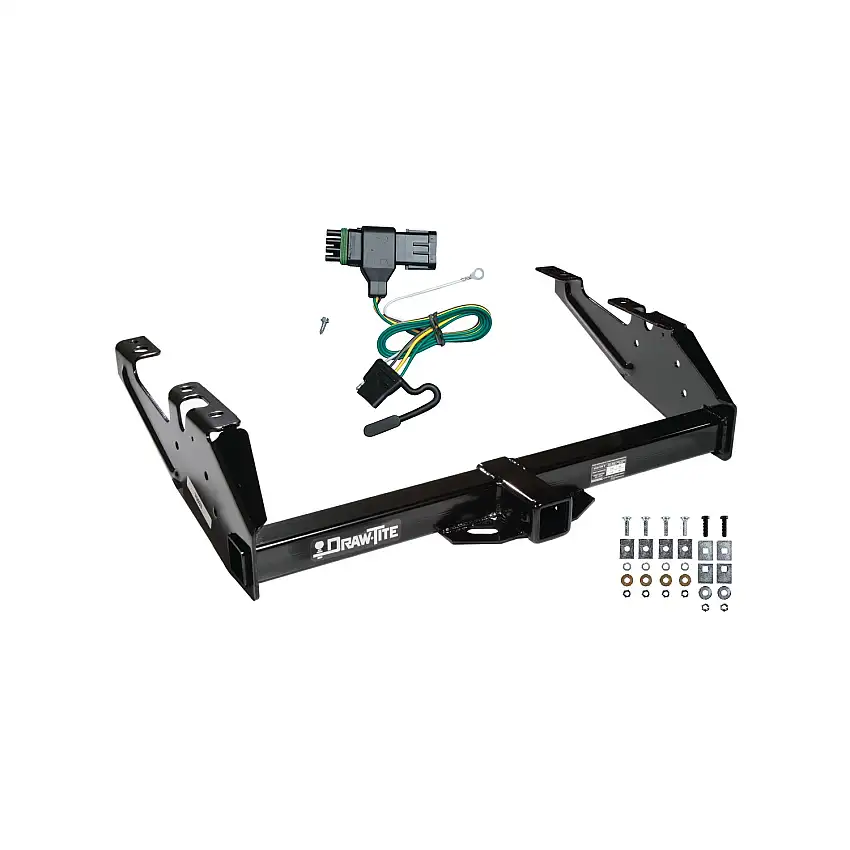 1992-2000 Chevrolet C2500 Crew Cab Draw-tite Class 3 Trailer Hitch, 2 Inch Square Receiver Bundle w/ Plug-n-Play T-One Wiring Harness 75033