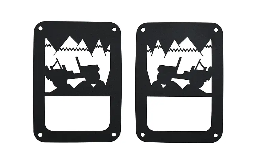 Kentrol 80702 Jeep JK Heritage Taillight Guard 07-18 Wrangler JK Textured Black Kentrol
