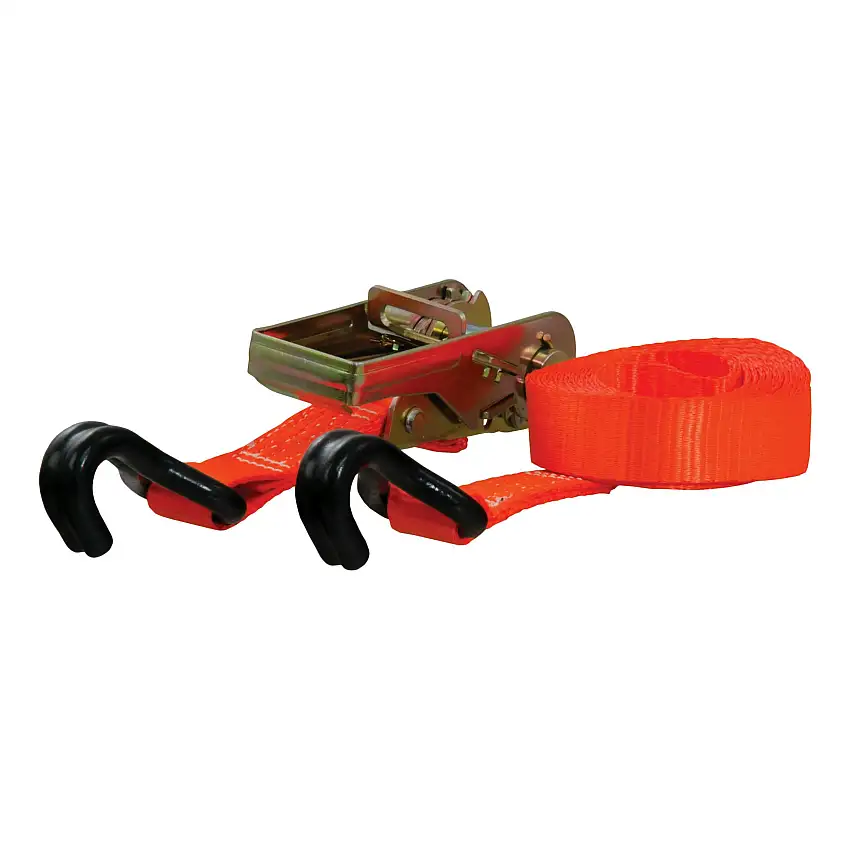 CURT 83025 16' Orange Cargo Strap with J-Hooks (1,100 lbs.)