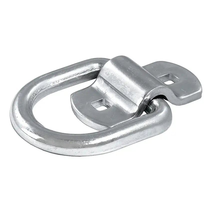 CURT 83742 3" x 3" Surface-Mounted Tie-Down D-Ring (3,600 lbs, Clear Zinc)