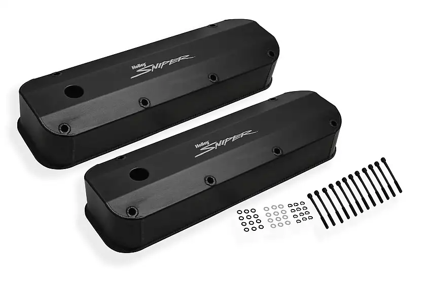 Sniper Motorsports 890007B Sniper Valve Cover - Fabricated Aluminum - Ford Big Block - Black Finish