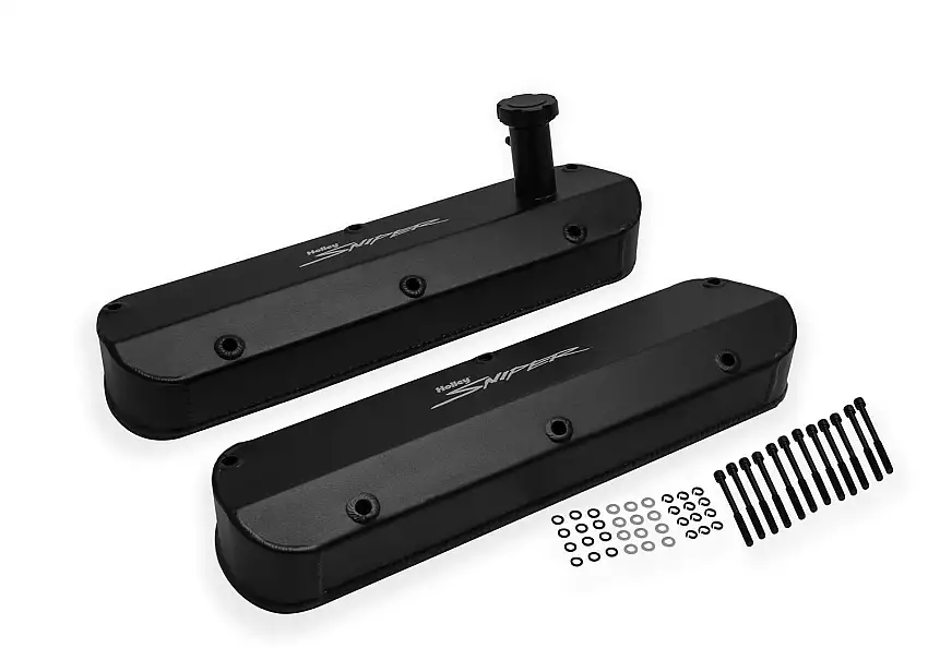 Sniper Motorsports 890013B Sniper Valve Cover - Fabricated Aluminum - Ford Small Block - Tall - Black