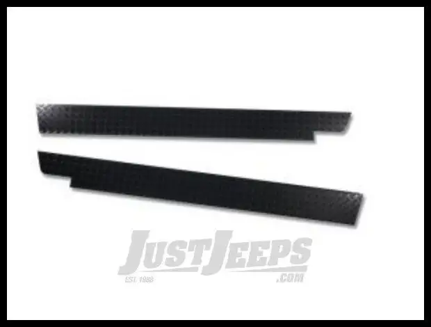 Warrior Products Sideplates w/ 1" Lip & w/o Cutout (Black Aluminum Diamond) For 1997-06 Jeep Wrangler TJ Models 909UPC