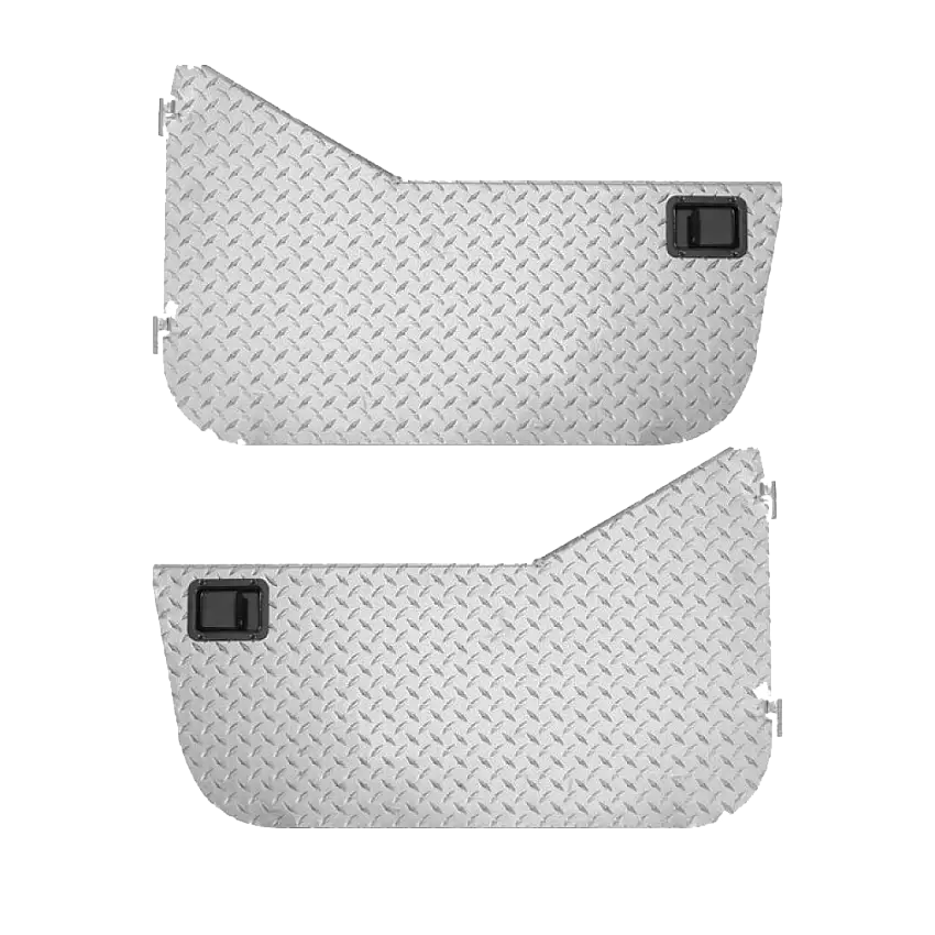 Warrior Products Warrior Products Rear Half Doors with Rotary Style Paddle Latch (Aluminum Diamond Plate) for 2007-18 Jeep Wrangler JK Unlimited 4 Door Models 921DOOR