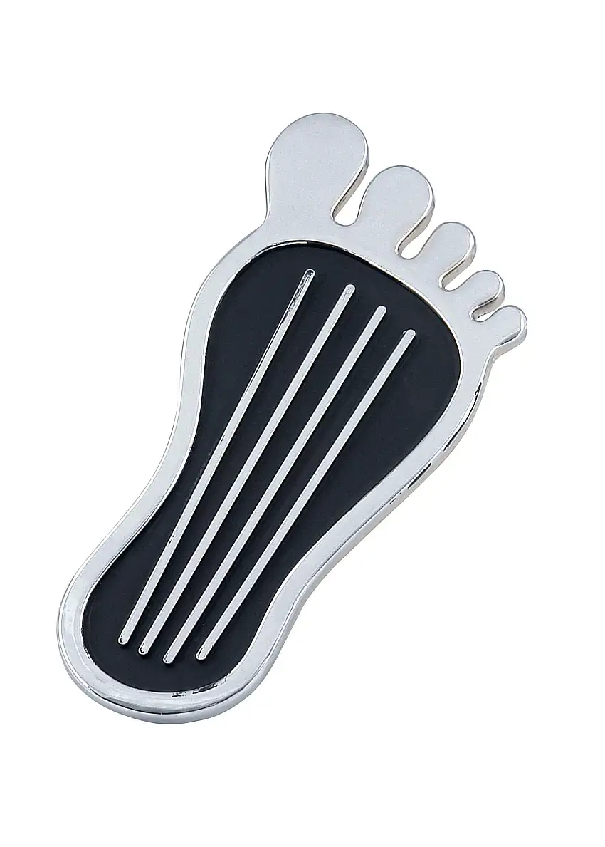 Mr. Gasket 9645 Mr. Gasket Foot Print Gas Pedal Pad - Aluminum - Chrome & Painted Black Trim