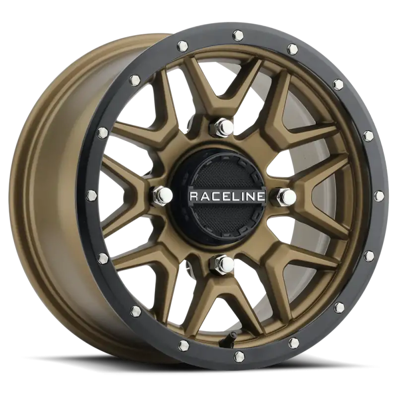 Raceline A94BZ Krank 15x7in / 4x156 BP / 10mm Offset / 132.5mm Bore - Bronze & Black Lip Wheel