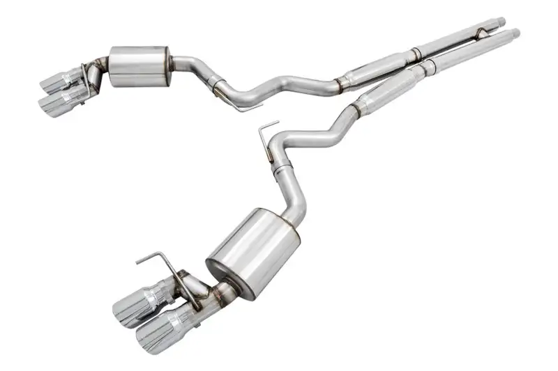 2018-2023 Ford Mustang GT 5.0L AWE Touring Edition Cat-Back Exhaust (Chrome Silver Tips) | 3015-42102