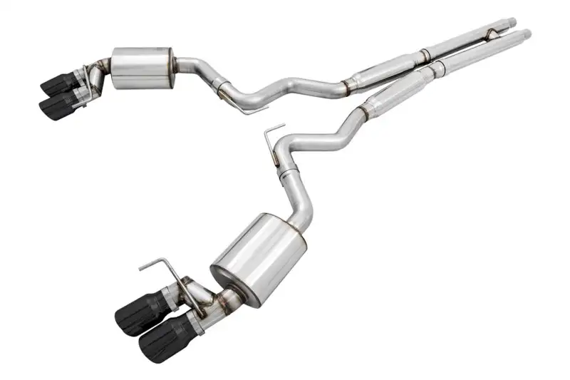 2018-2023 Ford Mustang GT 5.0L AWE Touring Edition Cat-Back Exhaust (Diamond Black Tips) | 3015-43106