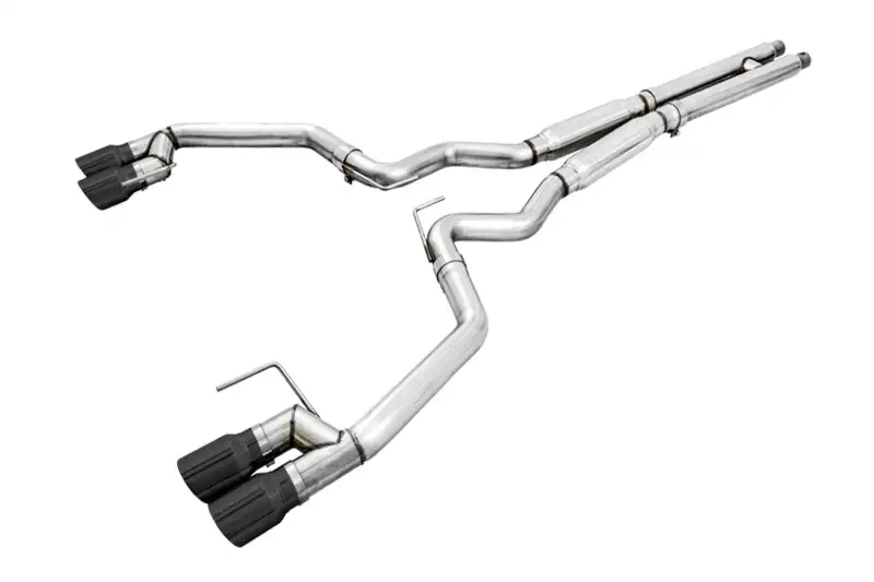 2018-2023 Ford Mustang GT 5.0L AWE Track Edition Cat-Back Exhaust (Diamond Black Tips) | 3020-43072