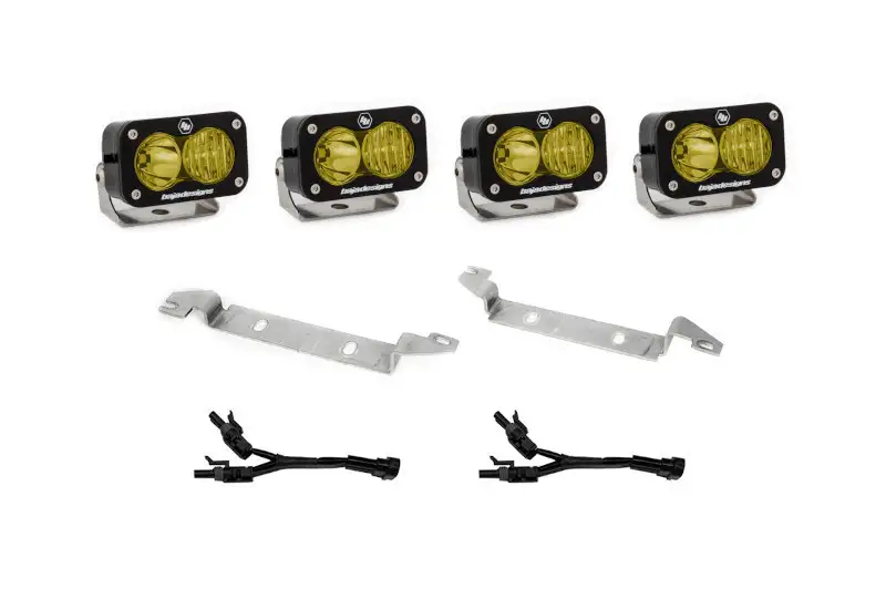 2021-2024 Ford Raptor Baja Designs Dual S2 SAE Pocket Fog Light Kit (Amber) | 448171