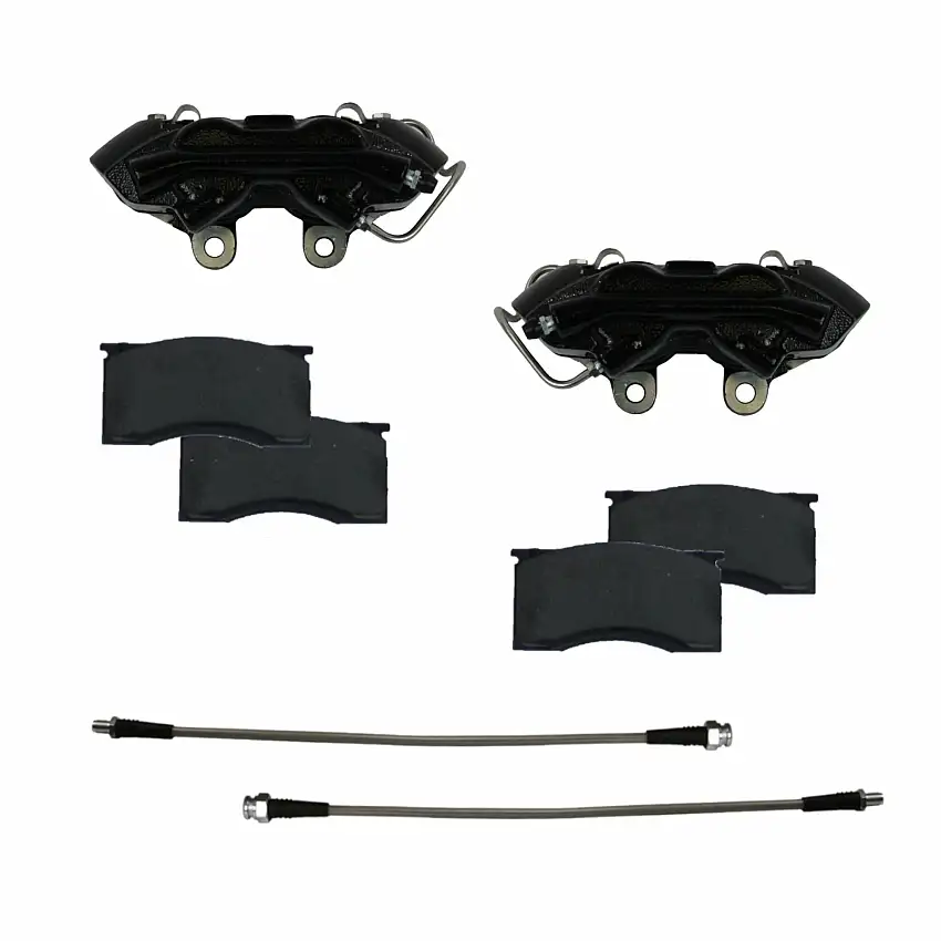 LEED Brakes BCC0001 Front Kit with Black Powder Coated Calipers
