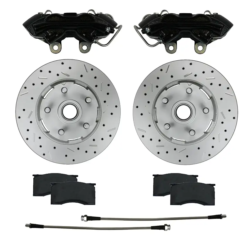 LEED Brakes BCC0001RKX Front Kit with Drilled Rotors and Black Powder Coated Calipers