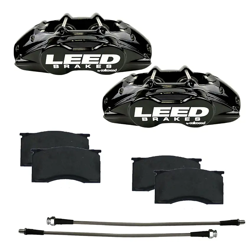 LEED Brakes BCC0005 Front Kit with Black Powder Coated Calipers