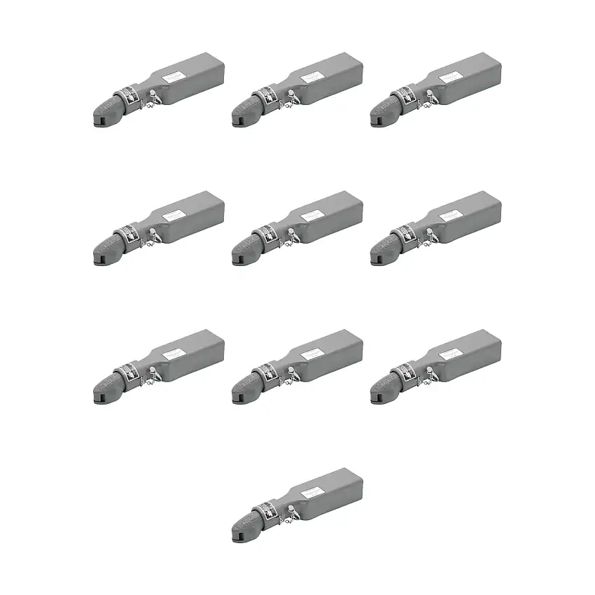 BULLDOG (10-Pack) Collar-Lok Straight Coupler, 2 Inch Diameter, Pin Style, 5,000 lbs. Capacity, 3 Inch Channel Width, Gray