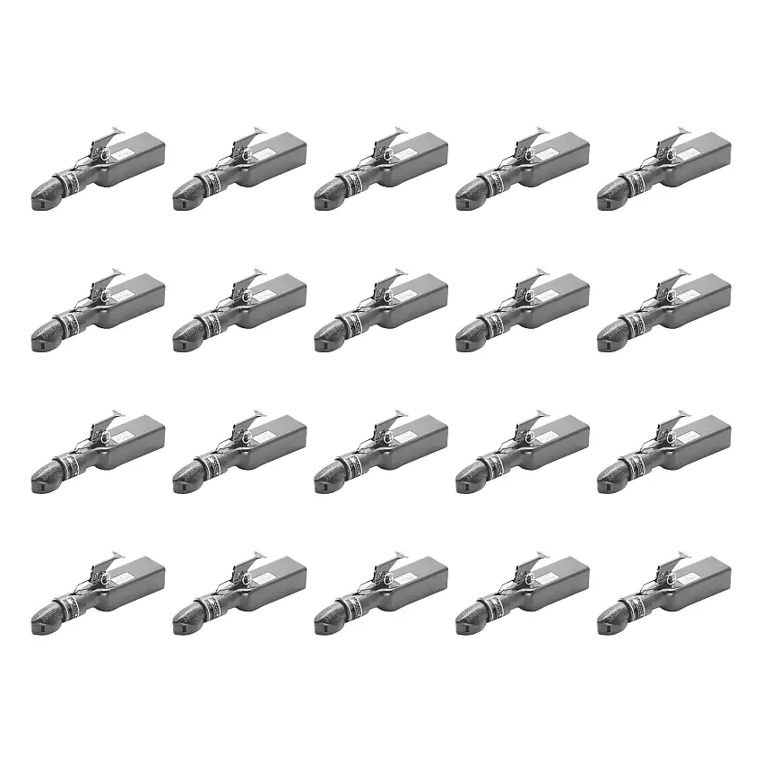 BULLDOG (20-Pack) Collar-Lok Straight Coupler, 2 Inch Diameter, High Profile Latch, 7,000 lbs. Capacity, 3 Inch Channel Width, Gray