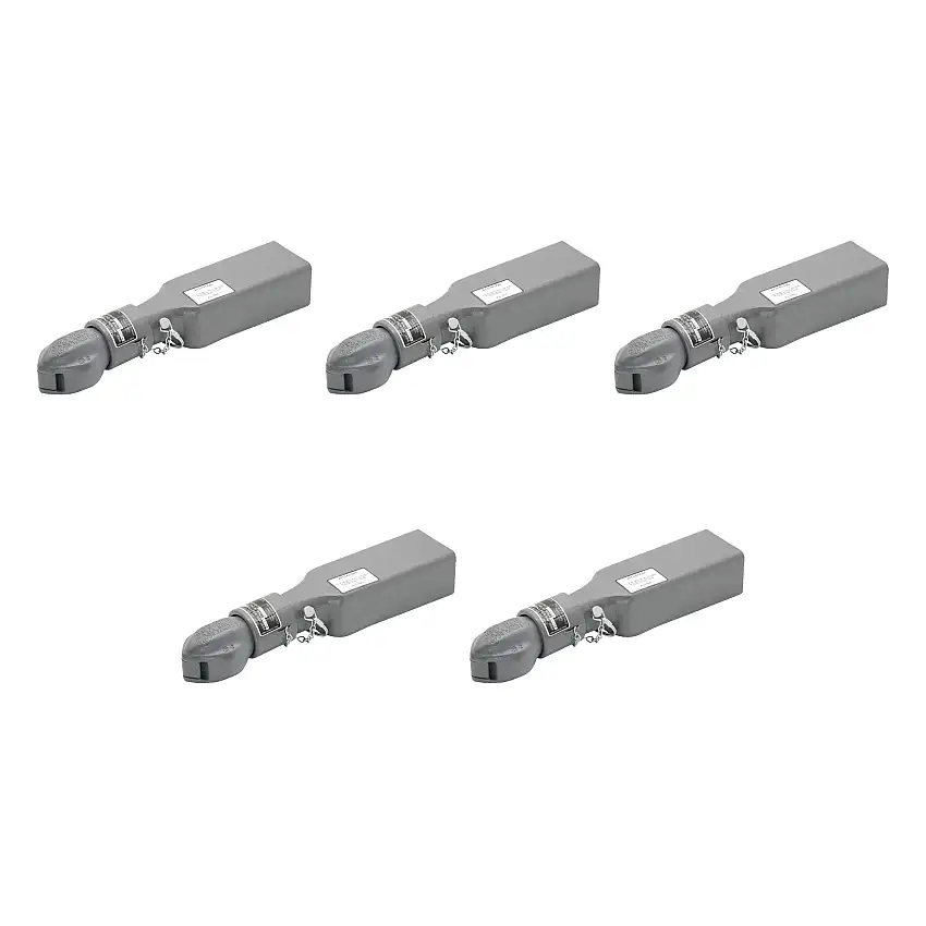 BULLDOG (5-Pack) Collar-Lok Straight Coupler, 2-5/16 Inch Diameter, Pin Style, 12,500 lbs. Capacity, 3 Inch Channel Width, Gray