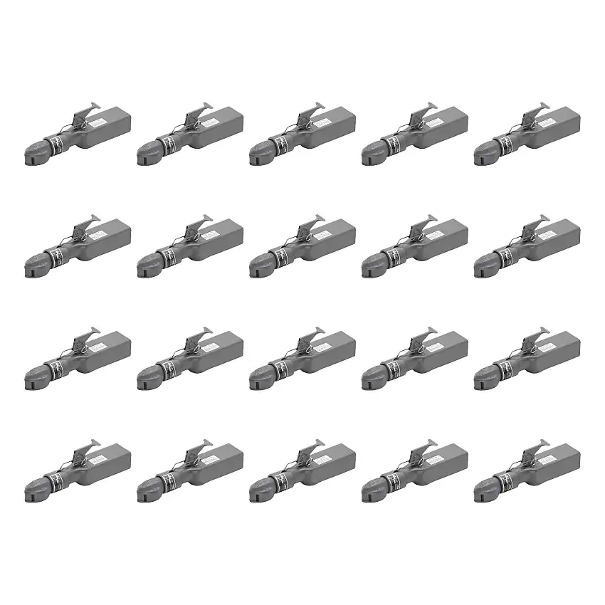 BULLDOG (20-Pack) Collar-Lok Straight Coupler, 2-5/16 Inch Diameter, High Profile Latch, 12,500 lbs. Capacity, 3 Inch Channel Width, Gray