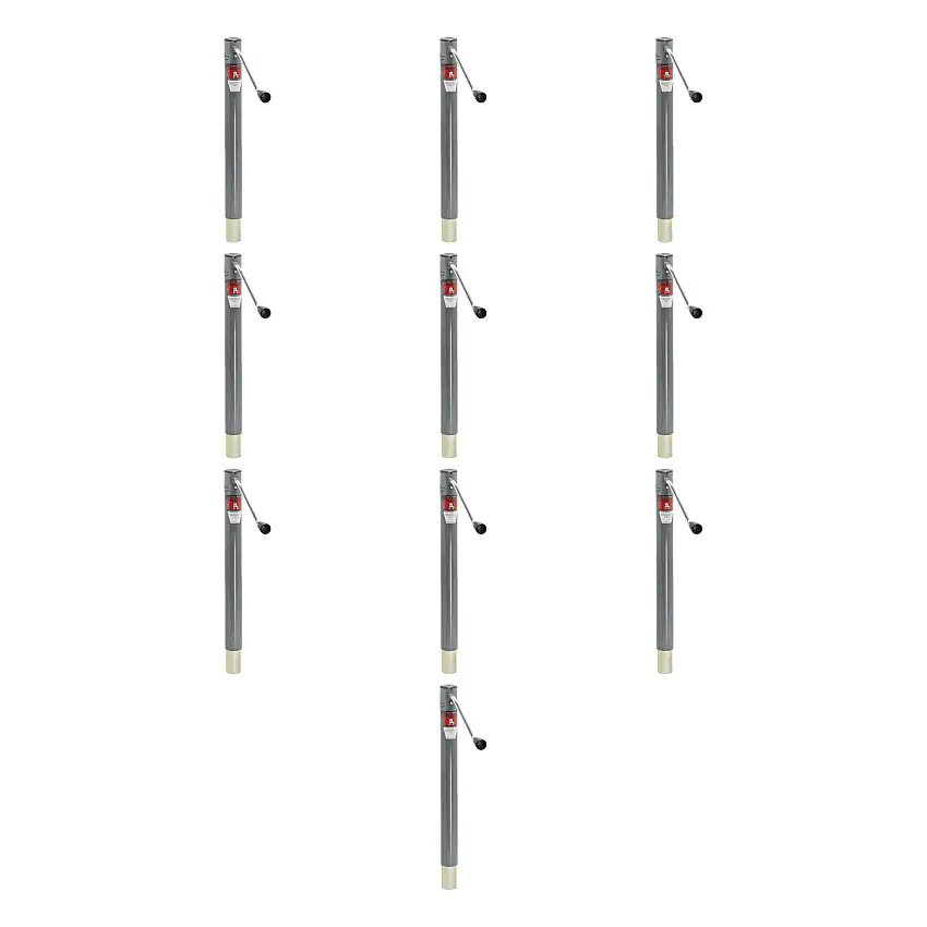 BULLDOG (10-Pack) Round Trailer Jack, No Mount, 2,000 lbs. Lift Capacity, Sidewind, Weld-On, Ext. 41.6 Inch, 15 Inch Travel