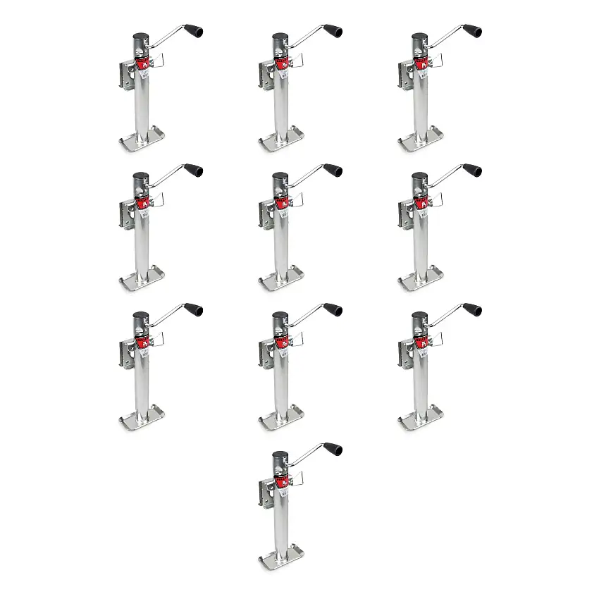 BULLDOG (10-Pack) Round Trailer Jack, Side Mount, 2,000 lbs. Lift Capacity, Sidewind, Bolt-On, 10 Inch Travel