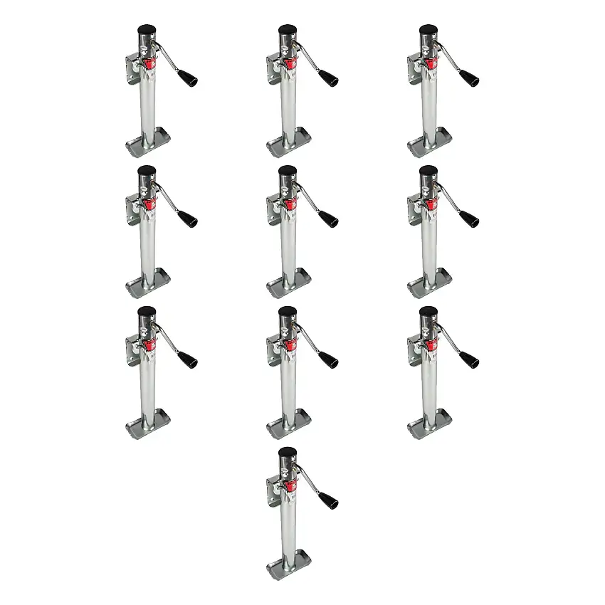 BULLDOG (10-Pack) Round Trailer Jack, Side Mount, 2,000 lbs. Lift Capacity, Sidewind, Weld-On, 3/8 in. Pin, 15 Inch Travel