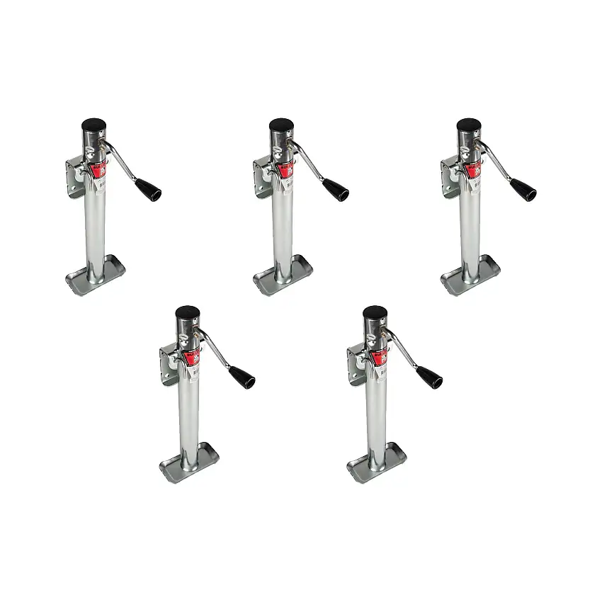 BULLDOG (5-Pack) Round Trailer Jack, Side Mount, 2,000 lbs. Lift Capacity, Sidewind, Weld-On, 3/8 in. Pin, 15 Inch Travel
