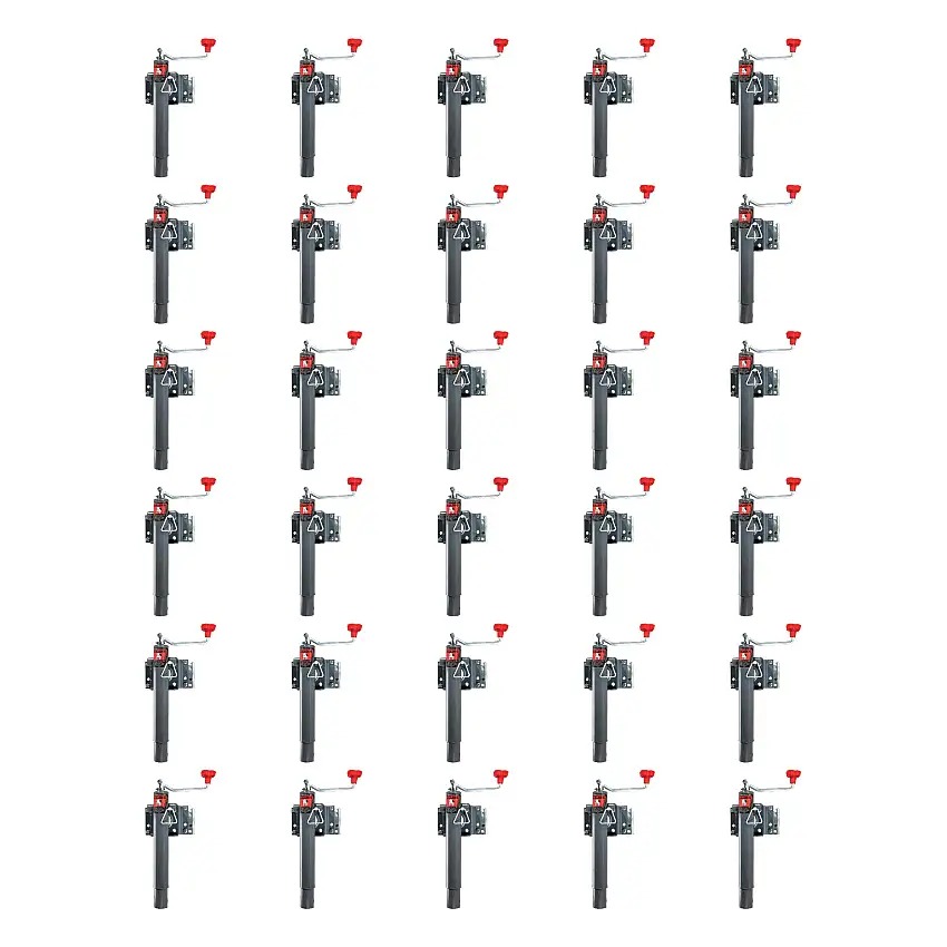 BULLDOG (30-Pack) Round Trailer Jack, Side Mount, 2,000 lbs. Lift Capacity, Topwind, Bolt-On, 10 Inch Travel