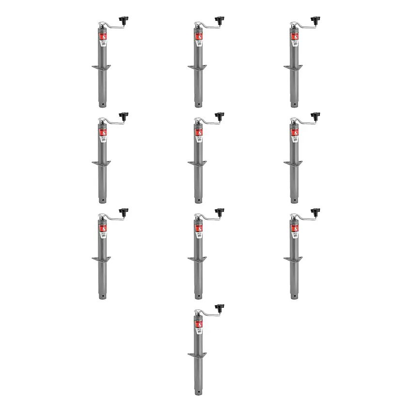 BULLDOG (10-Pack) Round Trailer Jack, A-Frame, 5,000 lbs. Lift Capacity, Topwind, Bolt-On, 15 Inch Travel
