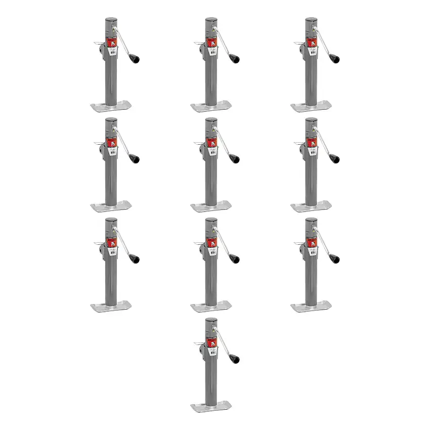 BULLDOG (10-Pack) Round Trailer Jack, Side Mount, 2,000 lbs. Lift Capacity, Sidewind, Weld-On, 15 Inch Travel