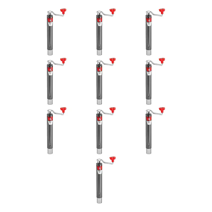 BULLDOG (10-Pack) Round Trailer Jack, No Mount, 5,000 lbs. Lift Capacity, Topwind, Weld-On, 15 Inch Travel