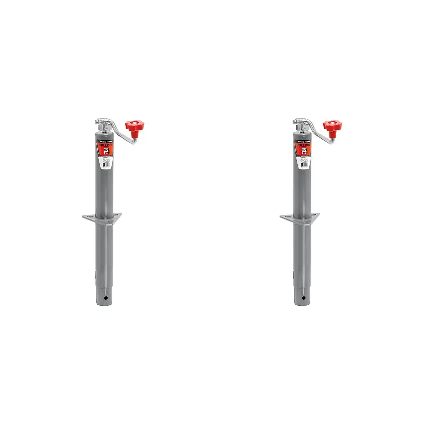 BULLDOG (2-Pack) Round Trailer Jack, A-Frame, 5,000 lbs. Lift Capacity, Topwind, Bolt-On, A-Frame location 10.8 Inch, 15 Inch Travel