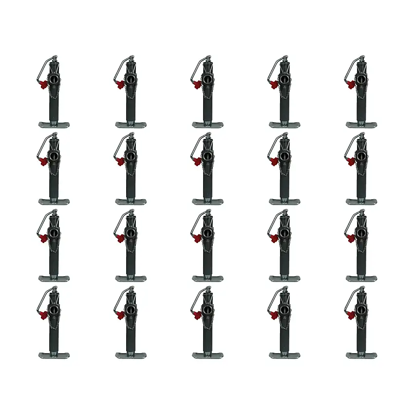 BULLDOG (20-Pack) Round Trailer Jack, Side Mount, 5,000 lbs. Lift Capacity, Topwind, Weld-On, 10 Inch Travel