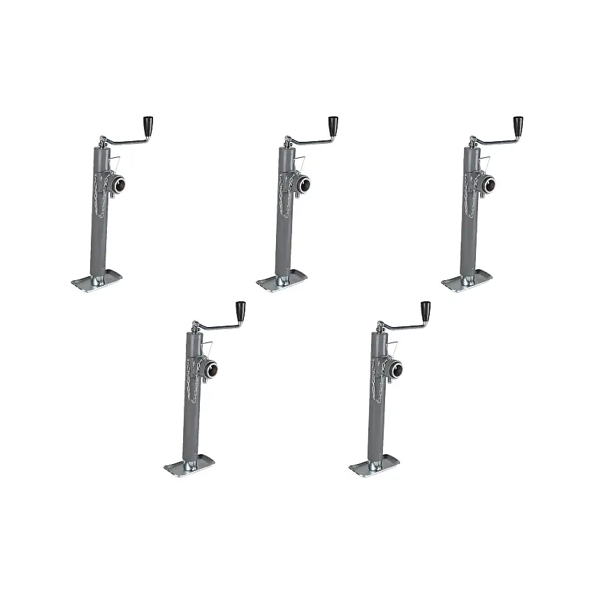 BULLDOG (5-Pack) Round Trailer Jack, Side Mount, 5,000 lbs. Lift Capacity, Topwind, Weld-On, 15 Inch Travel