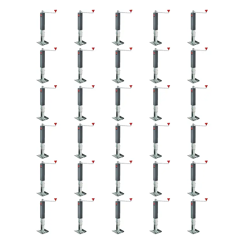 BULLDOG (30-Pack) Square Trailer Jack, No Mount, 10,000 lbs. Support Capacity, Topwind, Weld-On, 15 Inch Travel