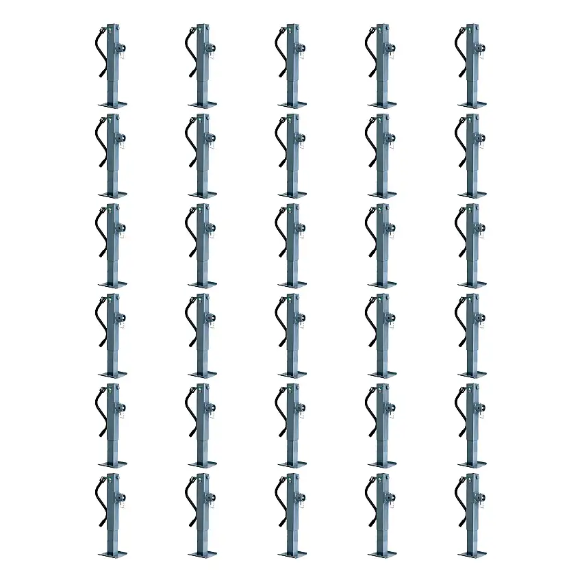 BULLDOG (30-Pack) HD Square Trailer Jack, 12,000 lbs. Support Capacity, Sidewind, 12-1/2 Inch Travel, Tubular Swivel - Non-Spring Return, Fixed Leg, Handle Inc.