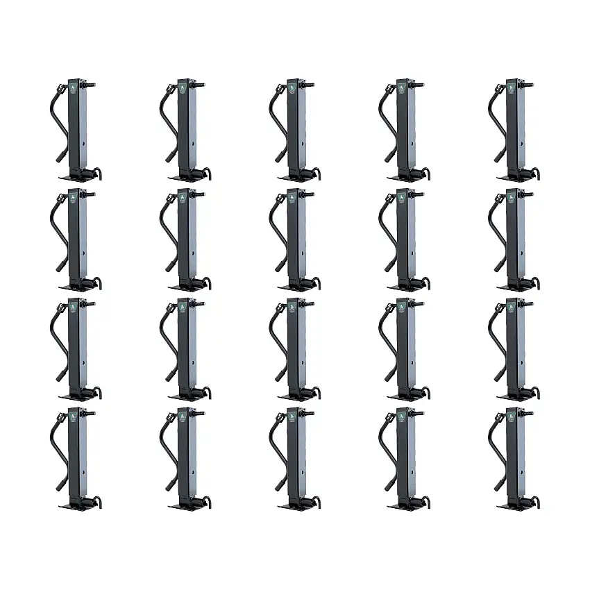 BULLDOG (20-Pack) HD Square Trailer Jack, 12,000 lbs. Support Capacity, Sidewind, 12-1/2 Inch Travel, Direct Weld - Spring Return, Drop Leg Pull Pin to the Side, Handle Inc.