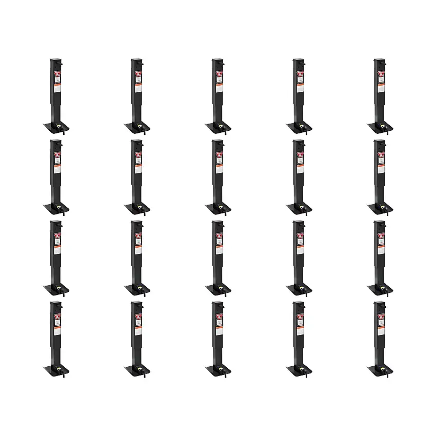 BULLDOG (20-Pack) HD Square Trailer Jack, 12,000 lbs. Support Capacity, Sidewind, 12-1/2 Inch Travel, Spring Return, Drop Leg Pull Pin to the Side, No Handle, Companion to 182800, 182802 & 182804